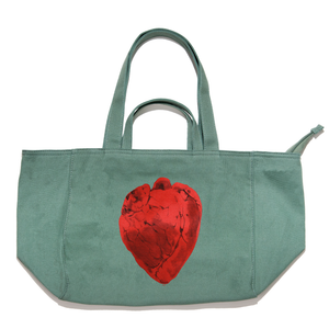 "Heart" Tote Carrier Bag Cream