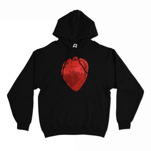 "Heart" Basic Hoodie Black