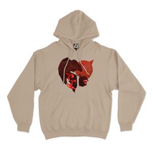 "Red Cat" Basic Hoodie Black/Beige