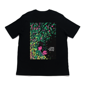 "Leaving" Cut and Sew Wide-body Tee Black