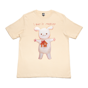 "Home in my heart" Cut and Sew Wide-body Tee Beige