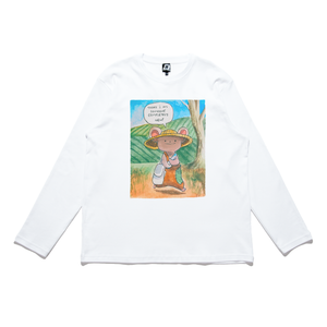 "To my favourite places and faces " Cut and Sew Wide-body Long Sleeved Tee White