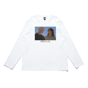 "My One And Only" Cut and Sew Wide-body Long Sleeved Tee White/Black