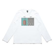 Load image into Gallery viewer, &quot;Yes, but&quot; Cut and Sew Wide-body Long Sleeved Tee White/Black