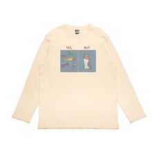 Load image into Gallery viewer, &quot;Yes, but&quot; Cut and Sew Wide-body Long Sleeved Tee White/Beige