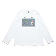 Load image into Gallery viewer, &quot;Yes, but&quot; Cut and Sew Wide-body Long Sleeved Tee White/Beige