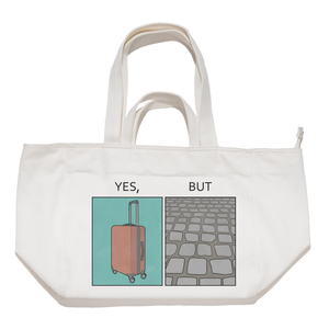 "Yes, but" Tote Carrier Bag Cream