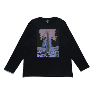 "A new beginning" Cut and Sew Wide-body Long Sleeved Tee Black