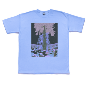 "A new beginning" Taper-Fit Heavy Cotton Long Sleeve Tee Sky Blue