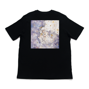 "Starry Night" Cut and Sew Wide-body Tee White / Black