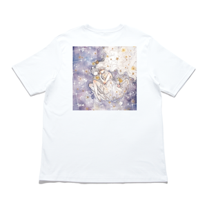 "Starry Night" Cut and Sew Wide-body Tee White / Black