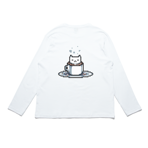 "Floating" Cut and Sew Wide-body Long Sleeved Tee White