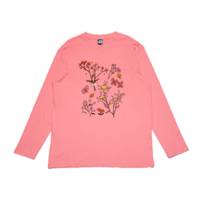 Load image into Gallery viewer, &quot;Withered Things&quot; Cut and Sew Wide-body Long Sleeved Tee White/Salmon Pink