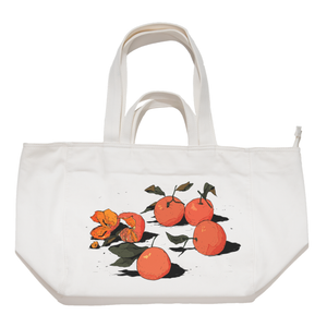 "Tangerines" Tote Carrier Bag Cream