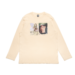 "Cowboy" Cut and Sew Wide-body Long Sleeved Tee Beige