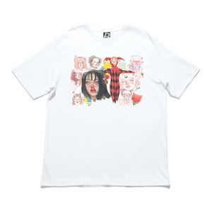 "Harlequin" Cut and Sew Wide-body Tee White