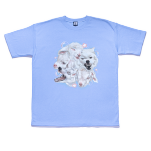 "Pink Stars" Taper-Fit Heavy Cotton Tee Sky Blue