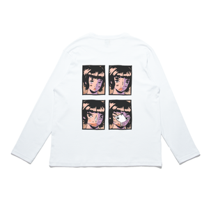 "New Phase" Cut and Sew Wide-body Long Sleeved Tee White