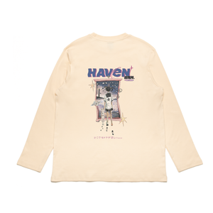 "Haven" Cut and Sew Wide-body Long Sleeved Tee Beige