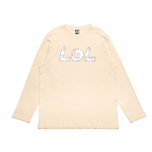 Load image into Gallery viewer, &quot;LOL&quot; Cut and Sew Wide-body Long Sleeved Tee Beige / Black