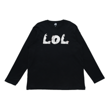 Load image into Gallery viewer, &quot;LOL&quot; Cut and Sew Wide-body Long Sleeved Tee Beige / Black