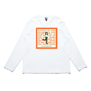 "2" Cut and Sew Wide-body Long Sleeved Tee White/Beige