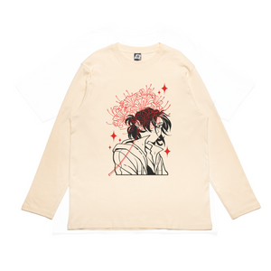 "Bloom" Cut and Sew Wide-body Long Sleeved Tee Beige