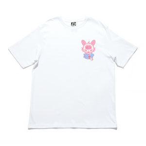 "NASTY" Cut and Sew Wide-body Tee Salmon Pink / White