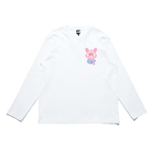 Load image into Gallery viewer, &quot;Nasty&quot; Cut and Sew Wide-body Long Sleeved Tee Salmon Pink / White