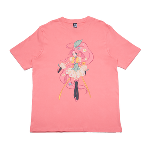 "Sora" Cut and Sew Wide-body Tee Salmon Pink