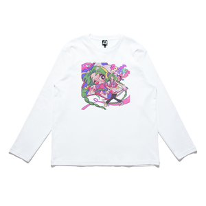 "Sora" Cut and Sew Wide-body Long Sleeved Tee White