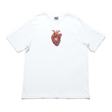 Load image into Gallery viewer, &quot;Love Whispers &amp; Heart&quot; Cut and Sew Wide-body Tee White/Beige