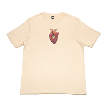 Load image into Gallery viewer, &quot;Love Whispers &amp; Heart&quot; Cut and Sew Wide-body Tee White/Beige