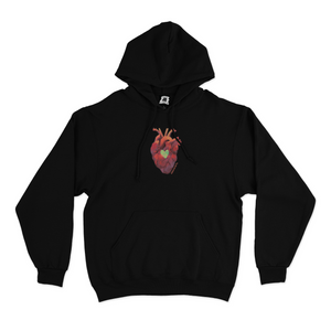 "Love Whispers & Heart" Basic Hoodie Black/Beige