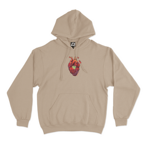 "Love Whispers & Heart" Basic Hoodie Black/Beige