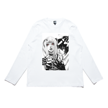 Load image into Gallery viewer, &quot;LMISA&quot; Cut and Sew Wide-body Long Sleeved Tee White/Black