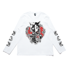 Load image into Gallery viewer, &quot;Mewxcat&quot; Cut and Sew Wide-body Long Sleeved Tee White/Black