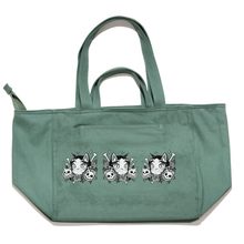 Load image into Gallery viewer, &quot;Mewx2Skulls&quot; Tote Carrier Bag Khaki