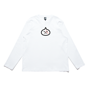 "Thunder" Cut and Sew Wide-body Long Sleeved Tee White/Black