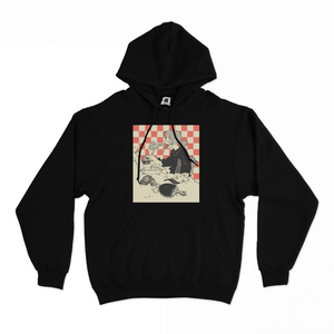 "Pizza" Basic Hoodie Black/Beige