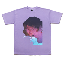 Load image into Gallery viewer, &quot;Ghost Lillies&quot; Taper-Fit Heavy Cotton Tee Violet / Black