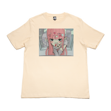 Load image into Gallery viewer, &quot;Pink Fantasy&quot; Cut and Sew Wide-body Tee Beige/Salmon Pink