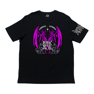 "Pink Devil" Cut and Sew Wide-body Tee Black