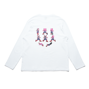 "Sailor Tora" Cut and Sew Wide-body Long Sleeved Tee White