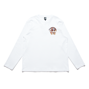 "Cowabunga" Cut and Sew Wide-body Long Sleeved Tee White