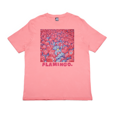 Load image into Gallery viewer, &quot;Flamingo &quot; Cut and Sew Wide-body Tee Salmon Pink/White