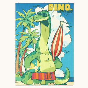 "Dino Beach Day" Tapestry