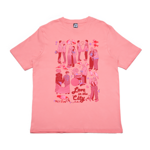 " Love In The City" Cut and Sew Wide-body Tee Salmon Pink