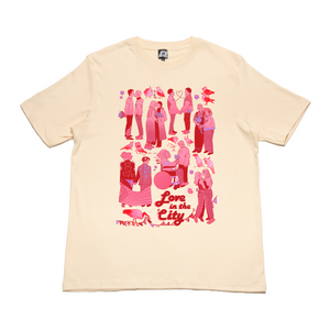 " Love In The City " Cut and Sew Wide-body Tee Beige