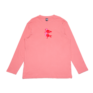 "Love In The City" Cut and Sew Wide-body Long Sleeved Tee Salmon Pink